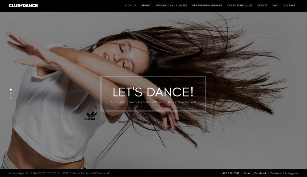 clun dance web design